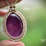70ct★深紅の彩★ルビー マクラメペンダント　ruby050