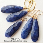 9月の誕生石⭐︎.*。宝石質ブルーサファイヤの大粒ペアシェイプピアス/イヤリング/ネックレストップ