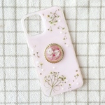 iPhoneケース スマホケース　AndroidGALAXYAQUOS Xperia  花吹雪×かすみ草フレーム