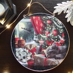 【 Sleeping cat】クリスマスの夜 夢見る猫ちゃん☆クリスマス オーナメント  デコパージュ ねこ