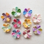 アレンジ自在*つまみ細工 素材･アクセサリーパーツとして 花 モチーフ 10個セット typeH