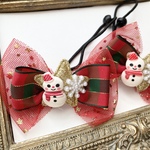 再販🎄クリスマスカラー⛄️雪の結晶❄️雪だるま⭐️チュールリボン⭐️キッズへアゴム２点セット