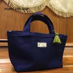 再×4販＊8号帆布タッセル付きカフェバッグ✳︎ネイビー