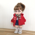 ダッフルコート（赤）♡メルちゃんソランちゃん服ハンドメイドコート
