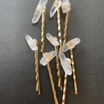 *天然石クリスタルヘアピン*クリスタル×8*