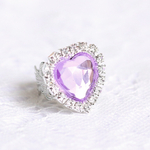 大ぶりハートビジュー♡レースリング パープル💜紫 地雷.量産型