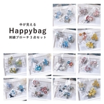 【2022年minne限定】残り2点/先着順  Happybag   刺繍ブローチ3点セット  