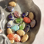 再販65㌫オフdeadstock【4ペア8コセット】JIRI＊IVANA#czech beads#チェコビーズ　lily oval17✖️12㎜ mixassort /bronze