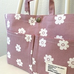 バッグインバッグ　Bag in Bag ver.2 インナーバッグ　ピンク地に白い小さな花柄