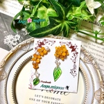 《温度で色が変わる》金木犀イヤーカフ＆ピアス/イヤリングセット   ✩シリコンキャッチ付きクリップ式イヤリング