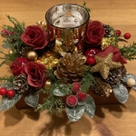 クリスマスキャンドルアレンジでテーブルコーディネート