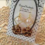 ハンドメイド♡レオパードピアス