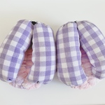 ふんわり 鼻緒の あしなか ふわもこ 草履 ～ gingham purple ～