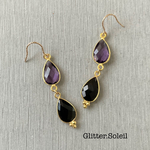 アメジスト×ブラックオニキスピアス