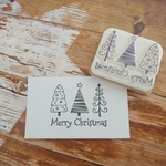 消しゴムはんこ   ツリーとMerryX'mas