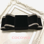 cocowaオリジナル ベロアリボン キラキラ バレッタ 送料無料