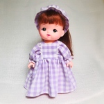 メルちゃん　ソランちゃん　ナチュラルワンピース　ブロックチェック
