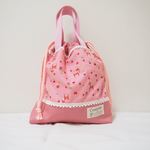 【Ｒ様ご予約品】レトロなバンビー柄まちあり持ち手付き巾着h
