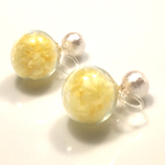 2way 黄色 かすみ草のノンホールピアス☆