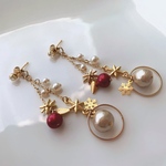 2way ornament & snowピアス(ノンホール&ネジ式イヤリング可能)