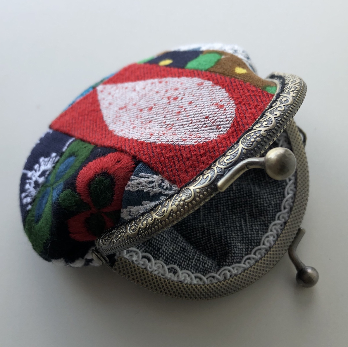 ミナペルホネン ミラー bonheur×papper ハンドメイド コンパクトミラー