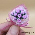 ミニチュア薔薇の花束  ミニミニサイズ(ピンク)
