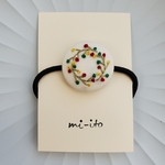 刺繍ヘアゴム🌷　no.684　くるみボタン　💛送料無料💛　