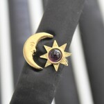 【受注後製作/2月の誕生石】太陽とお月さまリング　アメジスト　6mm