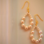 cotton pearl DROP ピアス(white)