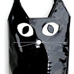 猫型ミニトート ブラック　ペットボトル バッグ　ホルダー　ケース　カバー　水筒入れ　傘入れ　