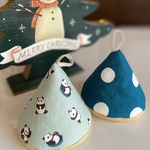 ＊三角鍋つかみ＊　三角ミトン　くつろぎパンダ・ターコイズドット　プレゼントにも♡