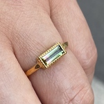 バイカラートルマリン0.61ct  バゲットカット　green&pink　シルバーSV925リング