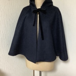 ウール　ネイビー　ケープ💕
