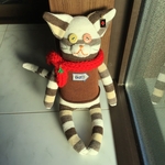 ソックキャット  ☆ 赤マフラーの茶色しまねこくん