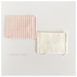 おとなも使える♩ストライプ＆星くずのガーゼマスク ピンク