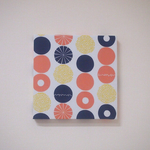 サークル模様のファブリックパネル＊30×30cm＊サーモンピンク＊