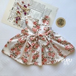 普段使いのプリンセスドレス✳︎80cm＊白雪姫ドレス✳︎ギャザーワンピース✳︎バラ柄✳︎綿サテン✳︎薄手コットン✳︎1歳✳︎2歳✳︎素肌に優しい縫い代始末