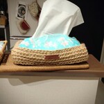 ポンと置くだけ☆シンプルなティッシュケース☆引っ張っても浮かない☆手編みティッシュケース☆麻糸で編んだティッシュケース