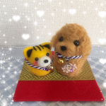 お正月に🎍トイプードルちゃんの飾り物🐶🐯🎍✨