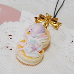 【夢色／Ｂ】小さなホットケーキ／ストラップ、イヤホンジャック