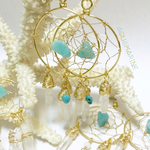 【14kgf pierce】dreamcatcher #amazonite×crystal×turquoise
