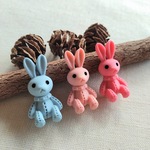 30×15mm　うさぎのデコパーツ　ダスティパステル　6色×2　12個セット　P811