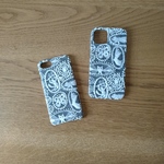 *受注製作*ミナペルホネン*jungle relief*ネイビー×ホワイト*mina perhonen*iPhoneケース*iPhoneカバー*スマホケース*スマホカバー