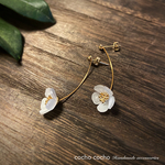 Christmas rose earrings  クリスマスローズのピアス〈イヤリング・イヤーカフに変更可〉