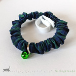 長さが調節できるシュシュ首輪（グリーン03）