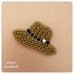 HARENOHI 帽子ブローチ　ビーズ刺繍ブローチ
