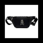 【Rock@skull_leather ウエスト 斜め掛け バッグ。】スカル ストリート ショルダー レザー ウエストバッグ  病みかわいい ゴシック パンク ロック 量産型 ブラック 黒