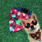 残り僅か！M.Lサイズ ★クリスマス チェック柄 中型犬 大型犬 犬用 バンダナ 