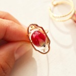 小さな赤薔薇のリング　受注製作