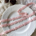 1m 綺麗 花 フラワー&リーフ ケミカルレース ブレード ピンク BK211119 ハンドメイド 手芸 素材 材料